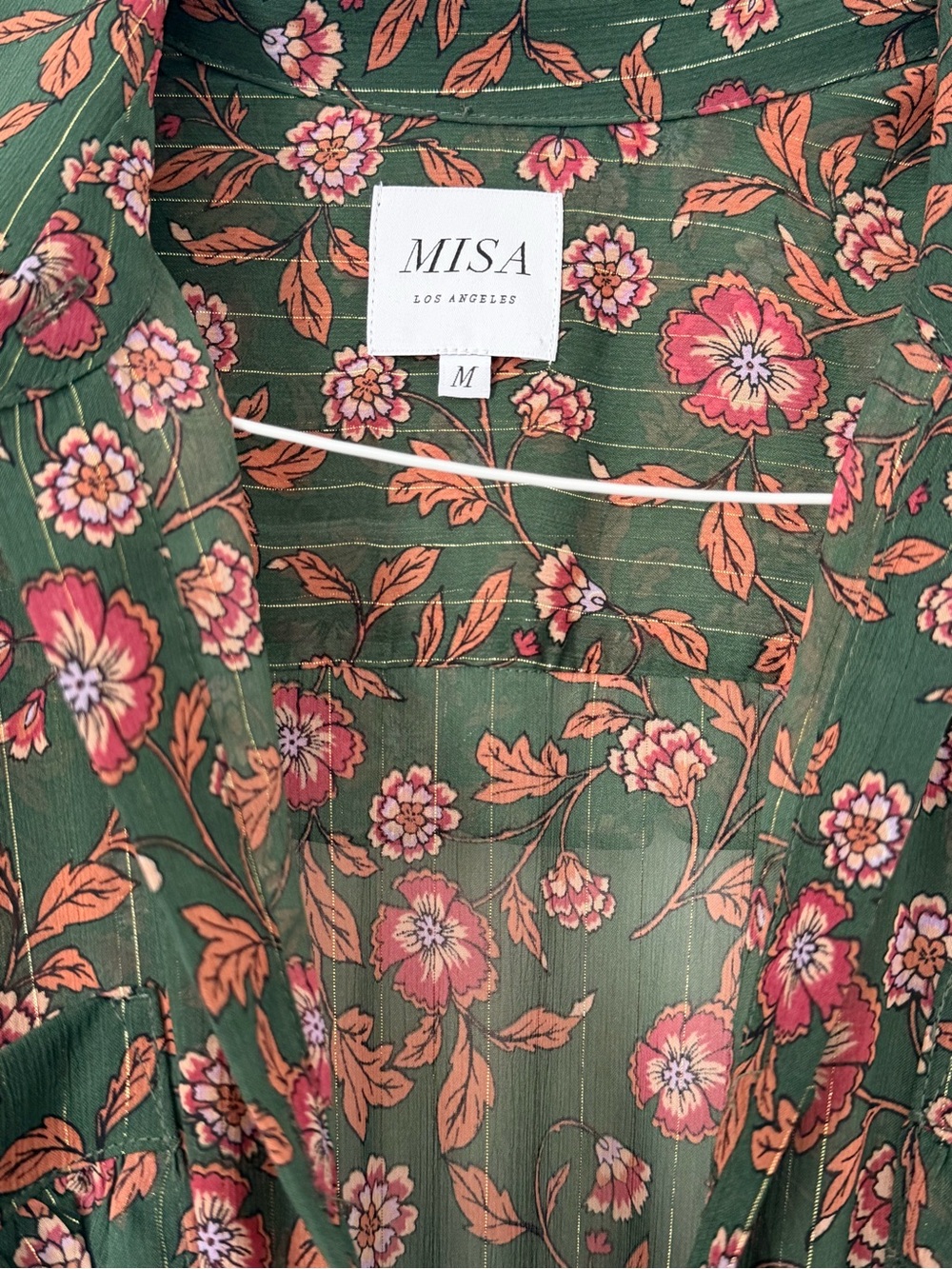 Misa Los Angeles Olive Green Floral Tiered Maxi Dress - Picture 3 of 4